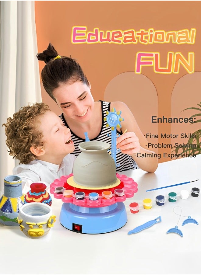 GROIC - Sunflower Pottery Wheel Art Crafts,Kids Pottery Wheel Kit and Painting Kit for Beginners with Sculpting Clay,Air Dry Natural Clay,Modelling Clay Kit for Kids DIY Pottery,Kids' Handmade Toys - Image 1