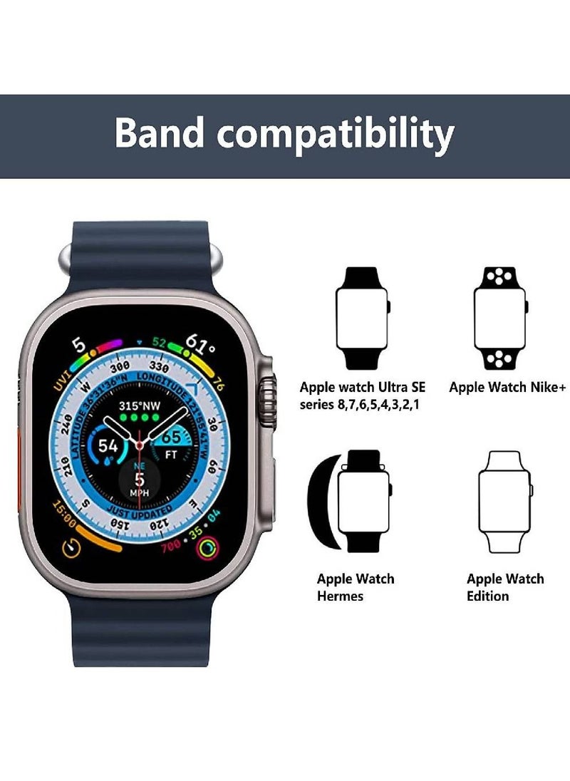 GENNEXT - Apple Watch Band Strap 42mm 44mm 45mm 49mm Ocean Soft Silicone Wristband Sport Replacement Bands with Stainless Steel Buckle for iWatch Ultra Series 8 7 SE 6 5 4 3 2 1（Midnight Black） - Image 1