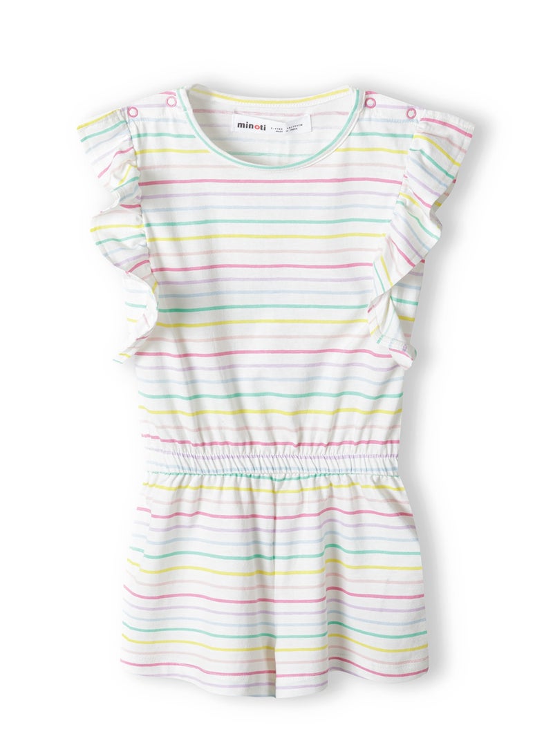MINOTI Kids Girls Ruffle Shoulder Playsuit With Elastic Waist  - Image 1