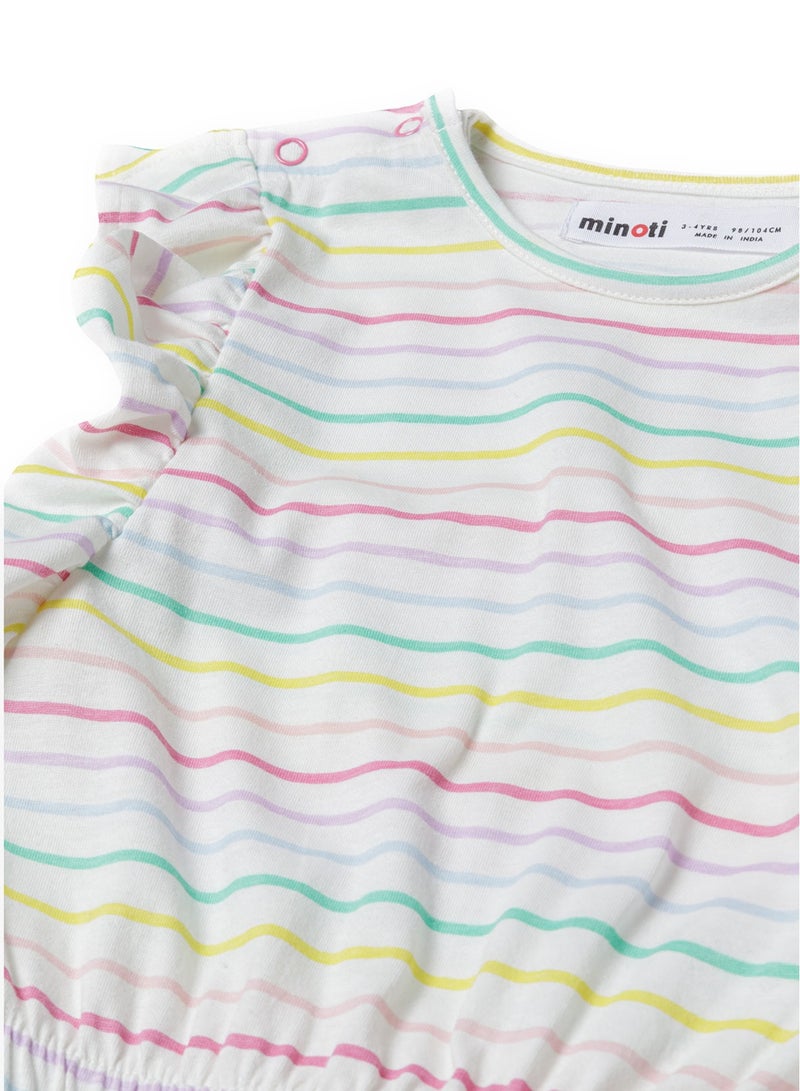 MINOTI Kids Girls Ruffle Shoulder Playsuit With Elastic Waist  - Image 3