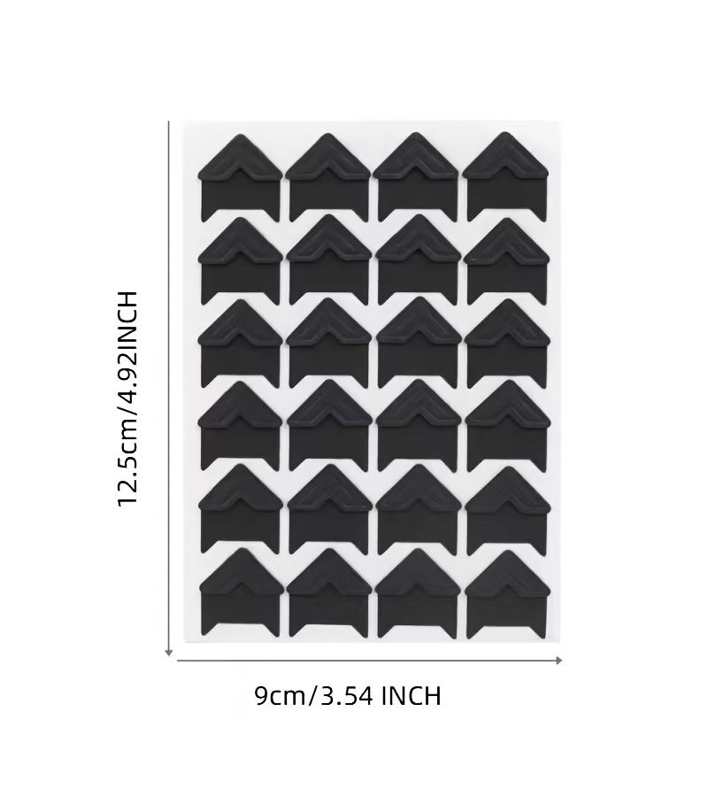 Black Plastic Self-Adhesive Photo Corner 48pcs for Scrapbook Album - Image 3