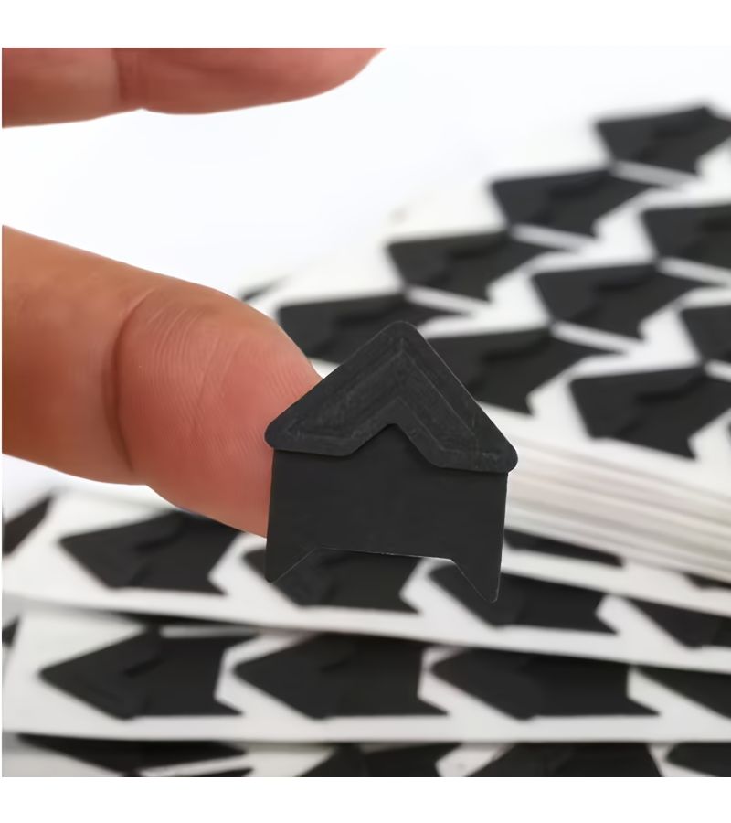 Black Plastic Self-Adhesive Photo Corner 48pcs for Scrapbook Album - Image 1