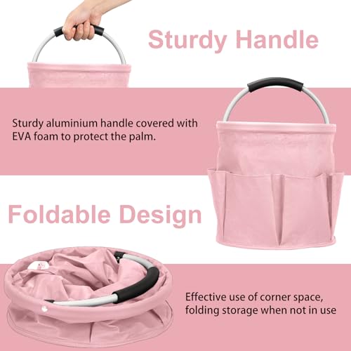 Qivine Cleaning Caddy for Cleaning Supplies, 17L Cleaning Supply Caddy with Handle Foldable Cleaning Supplies Organizer Bucket Tool Bag Organizer Cleaning Products Organizers for Home, Garden - Image 4