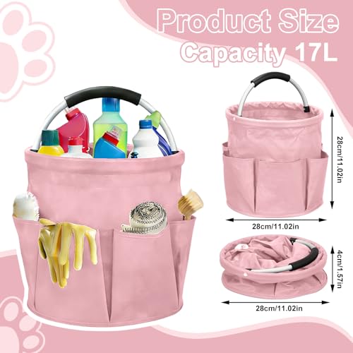Qivine Cleaning Caddy for Cleaning Supplies, 17L Cleaning Supply Caddy with Handle Foldable Cleaning Supplies Organizer Bucket Tool Bag Organizer Cleaning Products Organizers for Home, Garden - Image 2