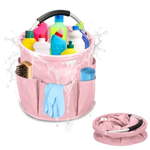 Qivine Cleaning Caddy for Cleaning Supplies, 17L Cleaning Supply Caddy with Handle Foldable Cleaning Supplies Organizer Bucket Tool Bag Organizer Cleaning Products Organizers for Home, Garden - Image 1