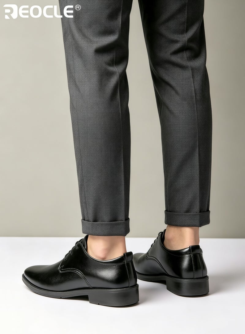 REOCLE Men's Business Shoes with Leather Design and Waterproof Feature Formal Dress Shoes with Lightweight Sole for Wedding Work Wear - Image 4