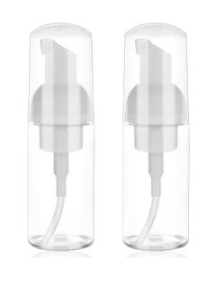 Moza 2 Pack Foam Pump Bottle Travel Small Size Mousse Foam Soap Dispenser Mini Empty Clear Plastic Foaming Soap Dispenser Refillable Pump Containers for Face Wash Lash Shampoo Skin Care 50 ml/1.7 oz  - Image 1