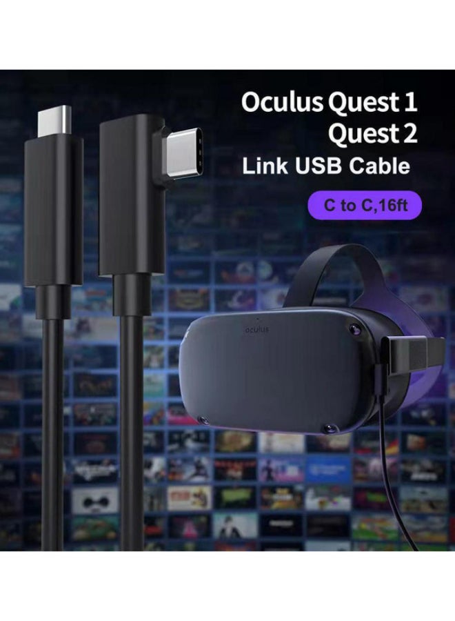 Data Cable USB3.2 Compatible with Oculus Quest 1/2 5M Black - Image 5