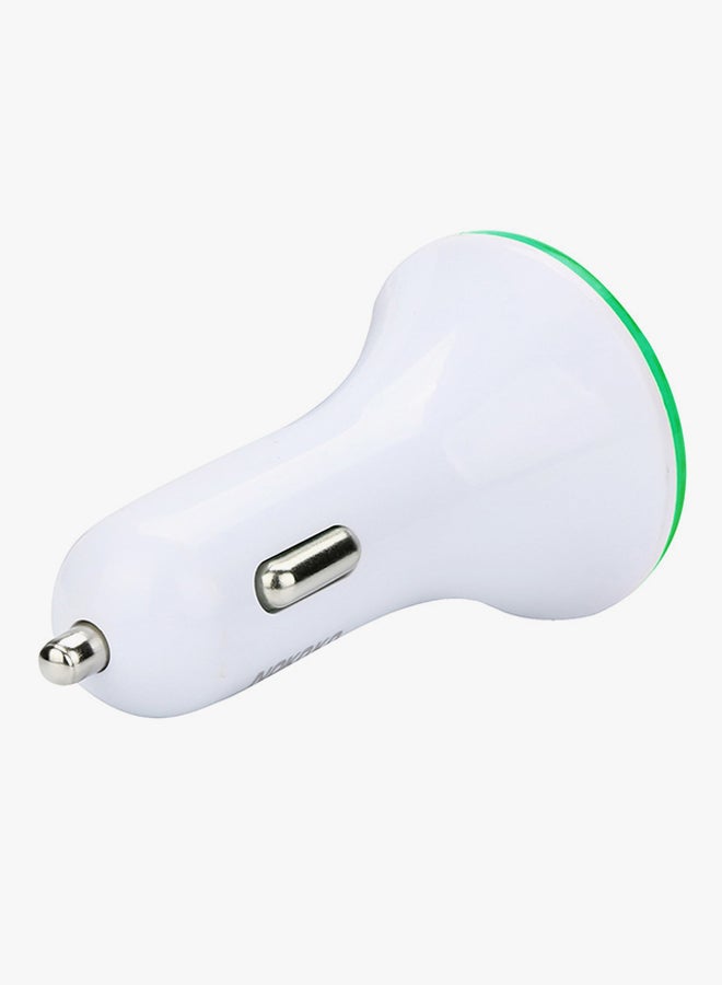 فوبيري شاحن سيارة للهواتف المحمولة بثلاثة منافذ USB أخضر/أبيض - Image 4