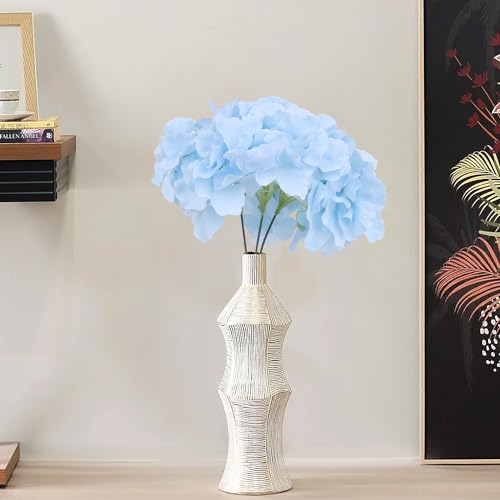 HOMEVERSE 3 Pcs Artificial Hydrangea With Detachable Stems, Faux Silk Flowers for Decorations, Wedding Decor, DIY Centerpieces, Wreath (Blush Peach) - Image 1