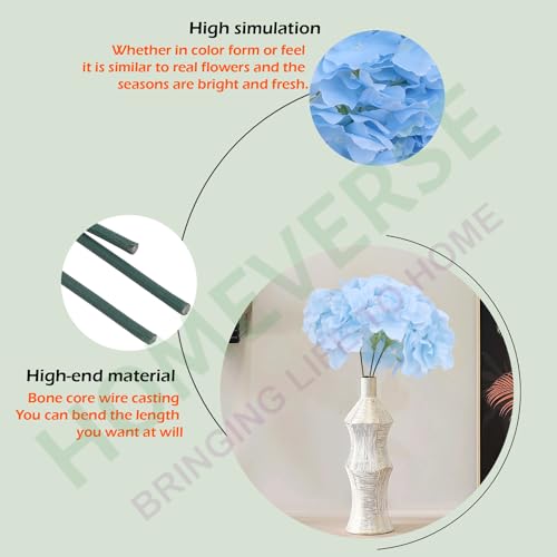 HOMEVERSE 3 Pcs Artificial Hydrangea With Detachable Stems, Faux Silk Flowers for Decorations, Wedding Decor, DIY Centerpieces, Wreath (Blush Peach) - Image 2