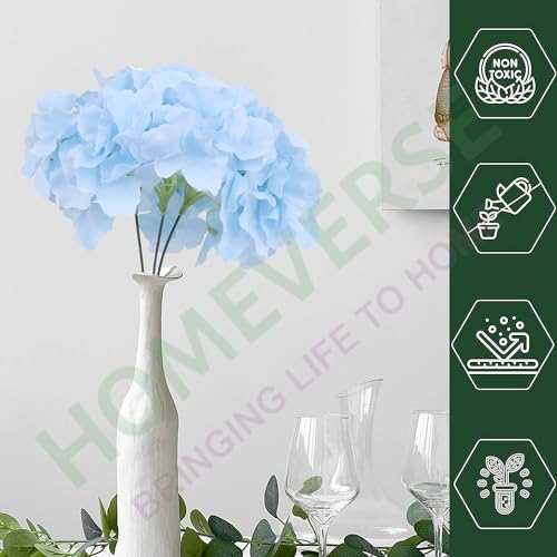 HOMEVERSE 3 Pcs Artificial Hydrangea With Detachable Stems, Faux Silk Flowers for Decorations, Wedding Decor, DIY Centerpieces, Wreath (Blush Peach) - Image 3