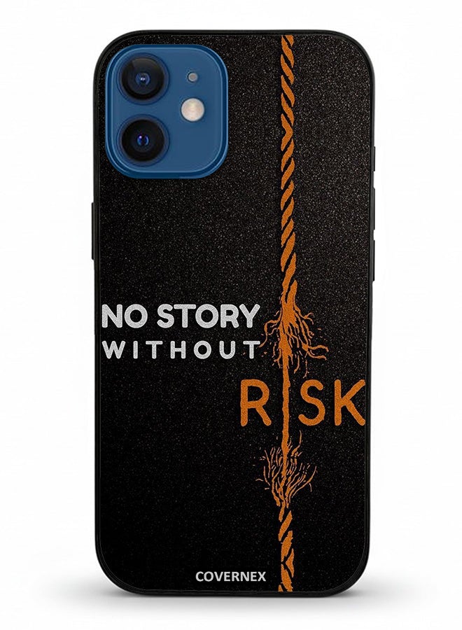 Covernex Apple iPhone 12 Mini Protective Case Cover Printed Featuring No Story Without Risk Fraying Rope - Image 2