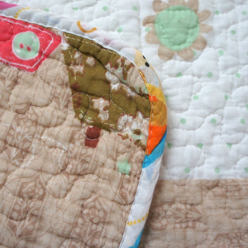 ABREEZE Cotton Coverlet Quilt Bedspread Girls Throw Blanket 43" X 51" Toddlers and Baby Quilt Nursery Bed Blanket Princess Rose Red Nursery Quilted Blanket - Image 4