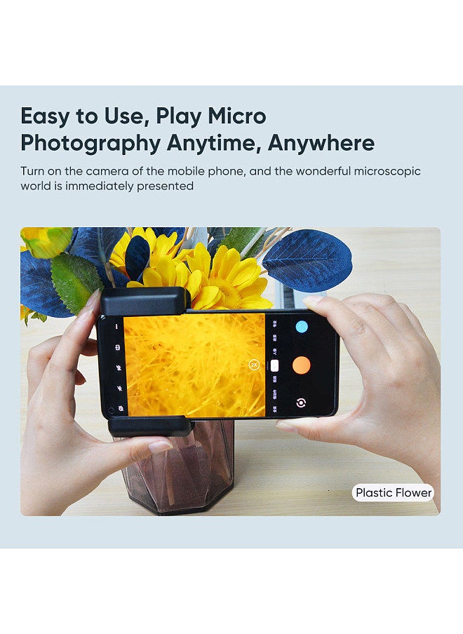 APEXEL APEXEL Phone Macro Lens Digital Microscope Lens for Smartphone Micro Camera with LED Fill Lights CPL Filter Universal Mounting Clip Replacement for iPhone Huawei Samsung Phones  - Image 4