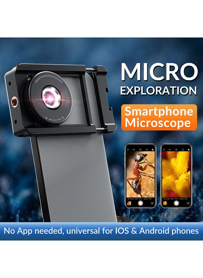 APEXEL APEXEL Phone Macro Lens Digital Microscope Lens for Smartphone Micro Camera with LED Fill Lights CPL Filter Universal Mounting Clip Replacement for iPhone Huawei Samsung Phones  - Image 2