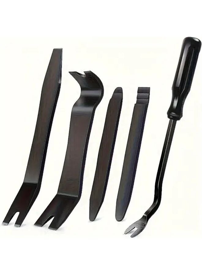 5pcs Black Heavy Duty Car Trim Removal Tool Kit Dashboard Door Panel Pry Bars - Image 1