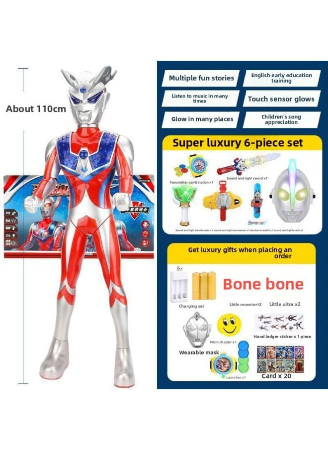 Generic - Oversized Light Charging Ultraman Toy Cello Degas Story Music Toy Boy Children's Gift Box-Color:110cm [sero] Rechargeable Version + Super Luxury Package + Gift Bag - Image 1