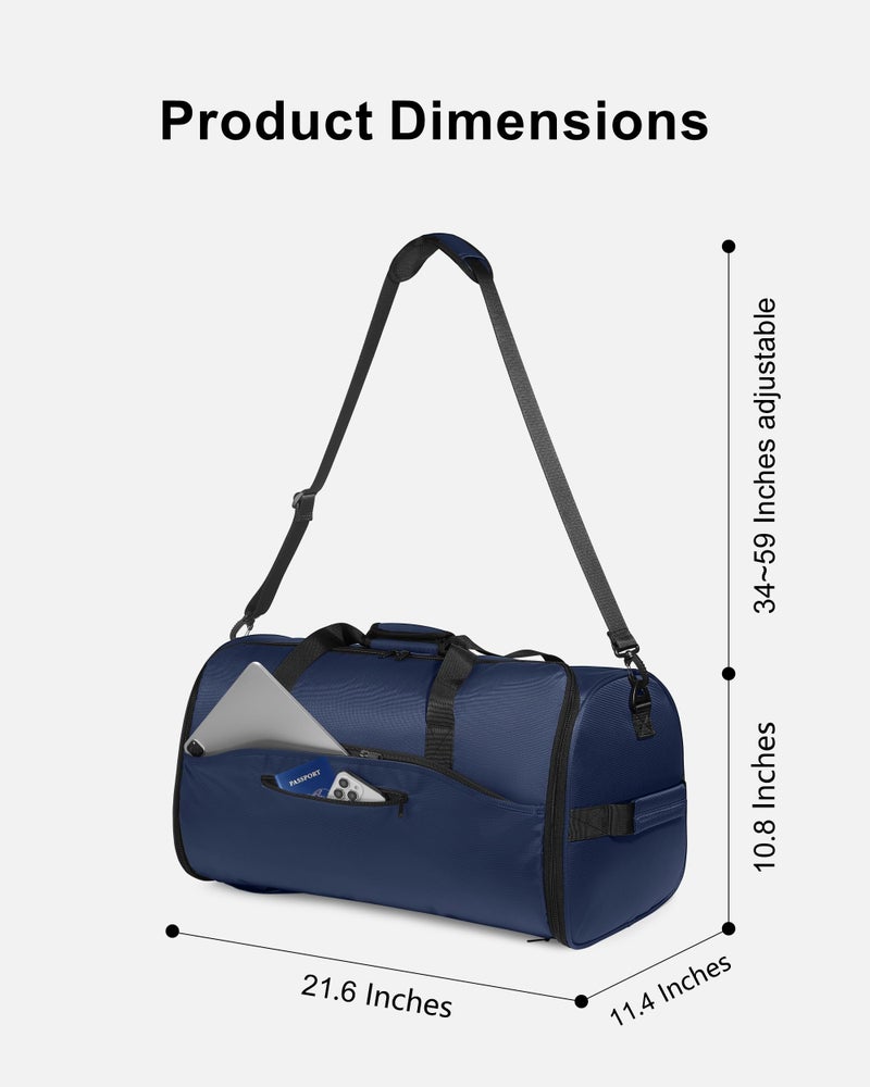 NPBAG Convertible Garment Duffle Bags for Travel - Carry on Garment Bag, Suit Bag for Men & Women, 3 in 1 Foldable Travel Duffle Backpack with Shoulder Strap (Black) - Image 2