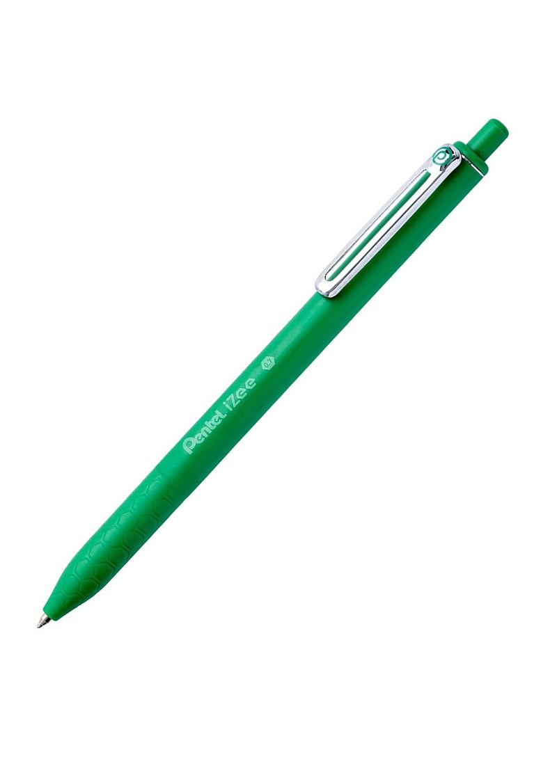 Pentel 12-Piece Izee Retractable Ballpoint Pen 0.7mm Tip Green Ink - Image 2