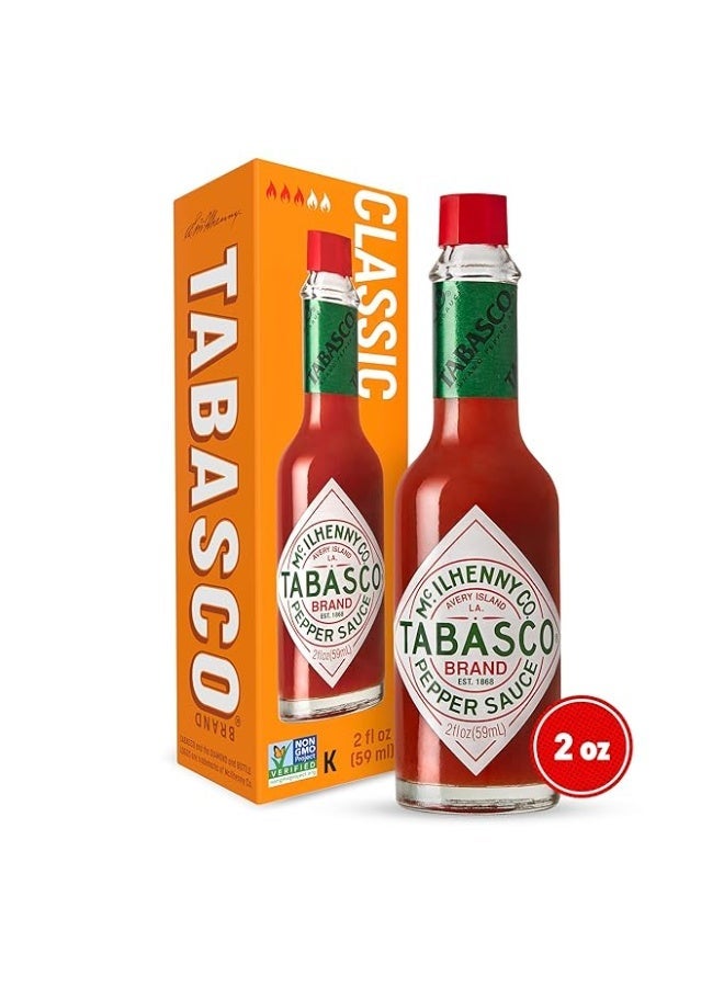 تباسكو صلصة الفلفل الأحمر الحارة الأصلية من تاباسكو، متوسطة الحرارة، زجاجة زجاجية، نكهة كلاسيكية ومتعددة الاستخدامات، ثلاثة مكونات بسيطة، رائعة للصلصات والتاكو والبيض والبيتزا والمحار والمزيد، 2 أونصة سائلة (عبوة من قطعة واحدة) - Image 1