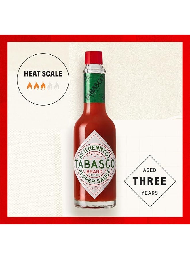 تباسكو صلصة الفلفل الأحمر الحارة الأصلية من تاباسكو، متوسطة الحرارة، زجاجة زجاجية، نكهة كلاسيكية ومتعددة الاستخدامات، ثلاثة مكونات بسيطة، رائعة للصلصات والتاكو والبيض والبيتزا والمحار والمزيد، 2 أونصة سائلة (عبوة من قطعة واحدة) - Image 2