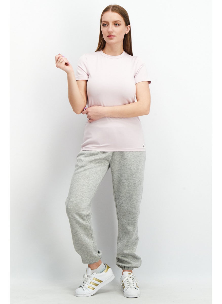 Reebok Women Sportswear Fit Short Sleeve Workout T-Shirt, Light Pink  - Image 4
