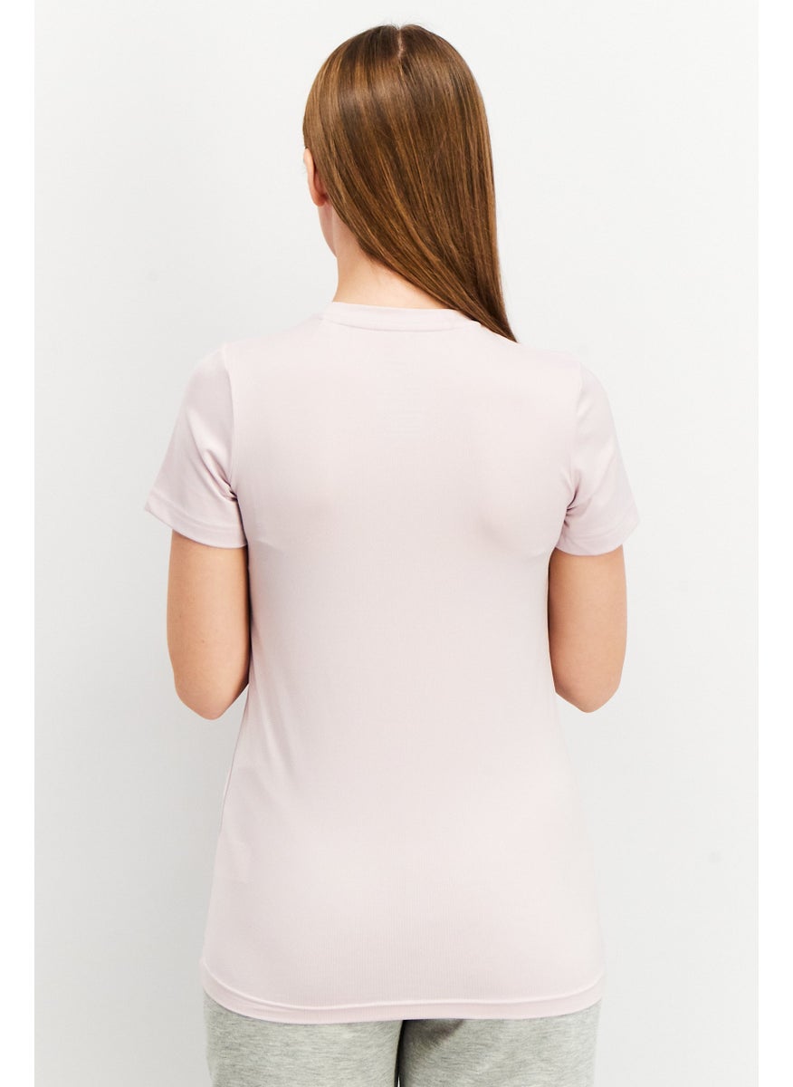 Reebok Women Sportswear Fit Short Sleeve Workout T-Shirt, Light Pink  - Image 3