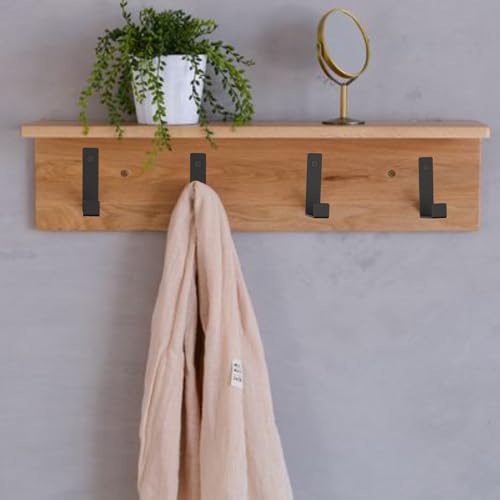 Aufuga Hooks for Hanging Stainless Steel Heavy Duty Coat Hook Wall Hooks Robe Hanger Hooks Hanging Hat Key Holder for Towel and Bags Indoor Outdoor, (Black-Square, 2.5x1.3inch,8pcs) - Image 5