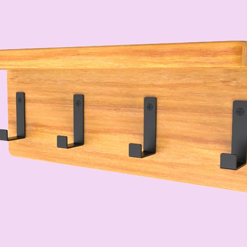 Aufuga Hooks for Hanging Stainless Steel Heavy Duty Coat Hook Wall Hooks Robe Hanger Hooks Hanging Hat Key Holder for Towel and Bags Indoor Outdoor, (Black-Square, 2.5x1.3inch,8pcs) - Image 2