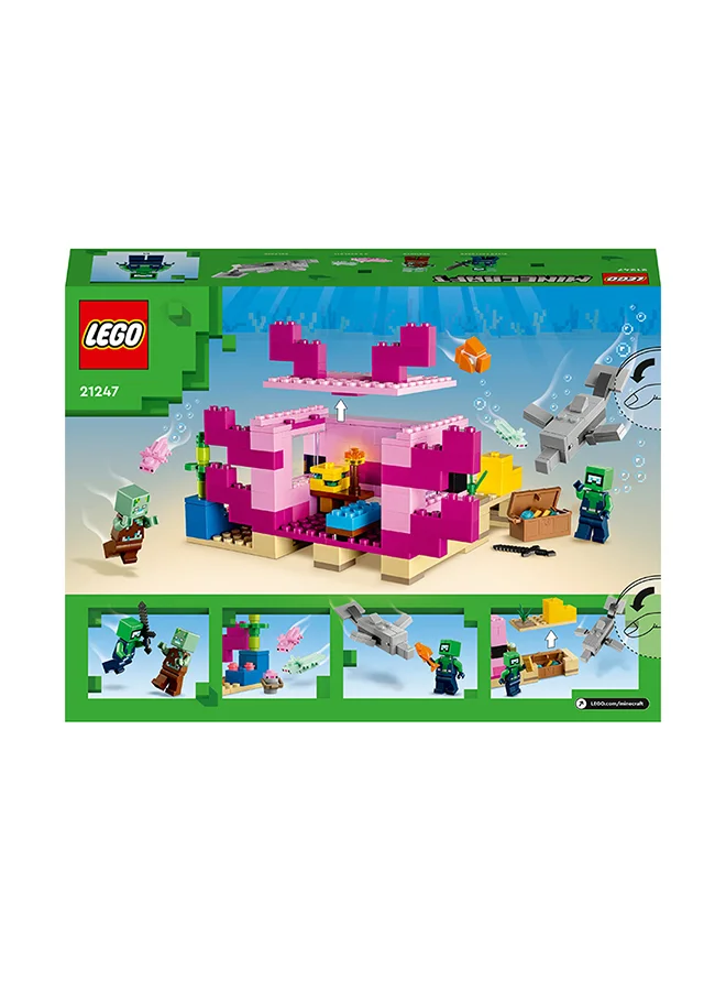ليغو Minecraft The Axolotl House 21247 Building Toy Set; Creative Adventures At A Colourful Underwater Base; Includes A Diver Explorer, Dolphin, Drowned And More; Gift For Kids Aged 7 And Over (242 Pieces)