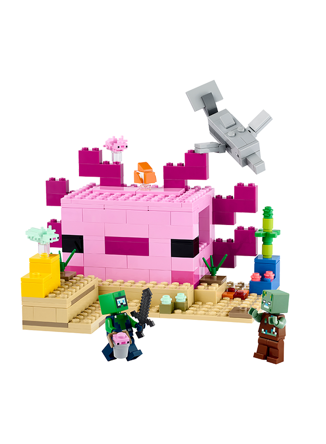 ليغو Minecraft The Axolotl House 21247 Building Toy Set; Creative Adventures At A Colourful Underwater Base; Includes A Diver Explorer, Dolphin, Drowned And More; Gift For Kids Aged 7 And Over (242 Pieces)