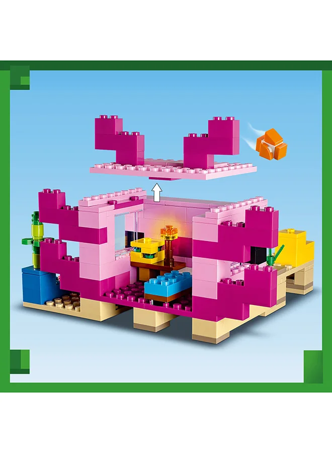 ليغو Minecraft The Axolotl House 21247 Building Toy Set; Creative Adventures At A Colourful Underwater Base; Includes A Diver Explorer, Dolphin, Drowned And More; Gift For Kids Aged 7 And Over (242 Pieces)