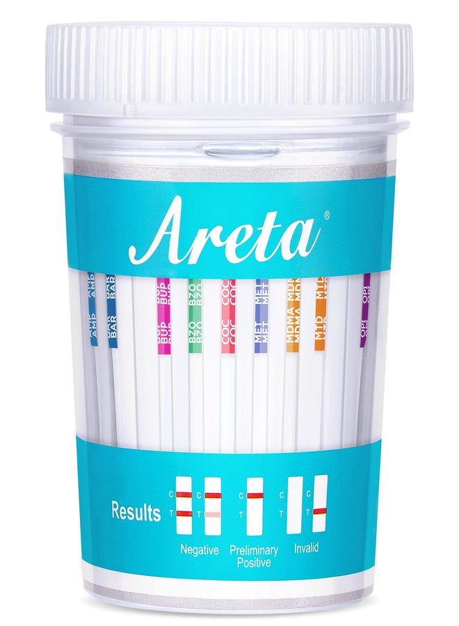 Areta Multi-Drug Test Cup: (5 Pack) At Home Drug Test Kit, Testing 14 Drugs AMP, BAR, BUP, BZO, COC, MDMA, MET, OXY, PCP, PPX, TCA, THC 50 -#ACDOA-1144 - Image 1