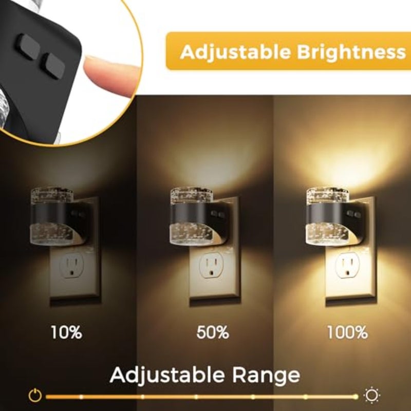Night Light, Bubble Night Lights Plug into Wall, 3000K/000k/5000K Adjustable Color Temperature Night Light, Dimmable Nightlights with Dusk to Dawn Sensor for Rooms Bathroom Hallway - Image 2