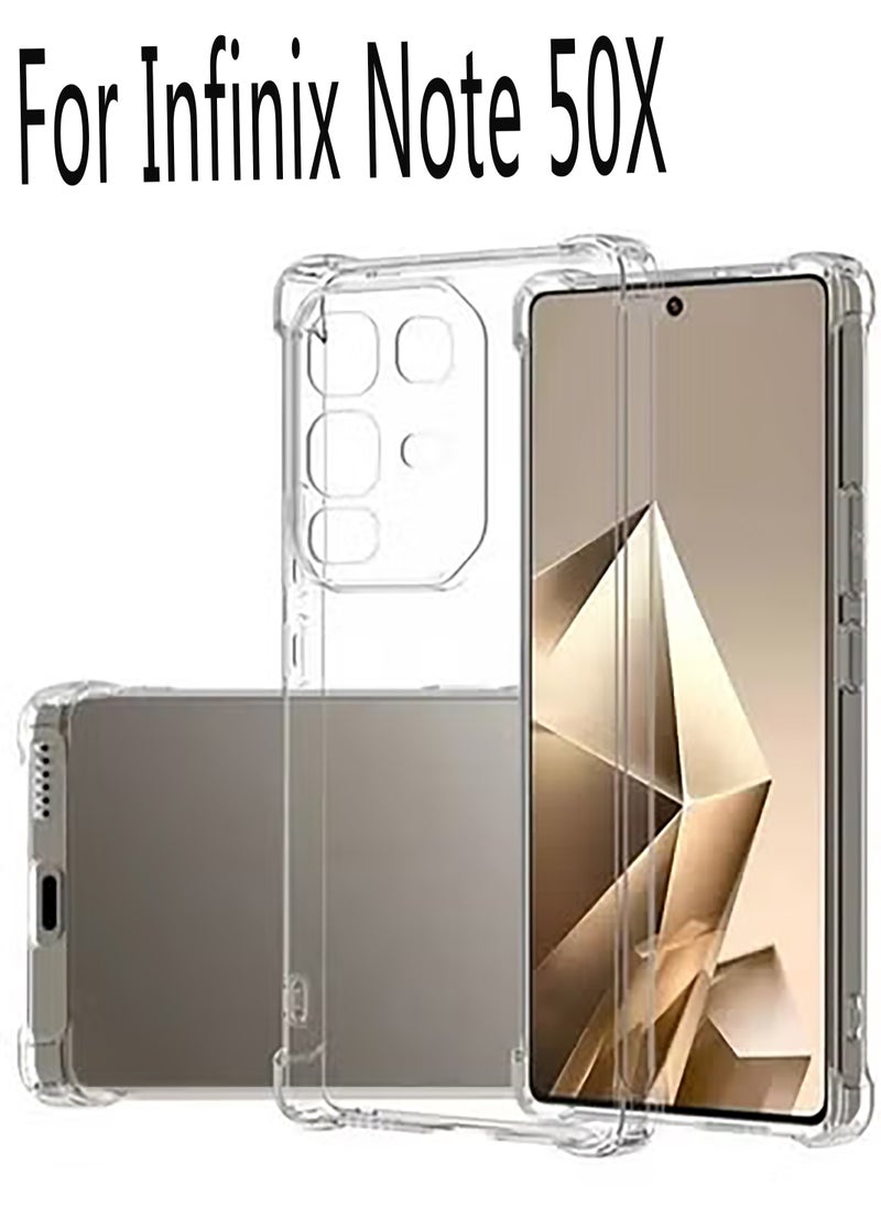 Generic Transparent Anti-drop Case for Infinix Note 50 X Clear TPU Four Corners Protection Cover Soft funda  - Image 1
