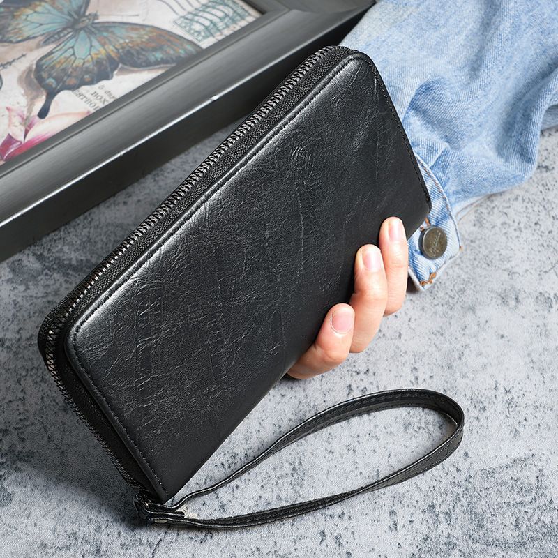 Zippered Multi-Card Holder Black