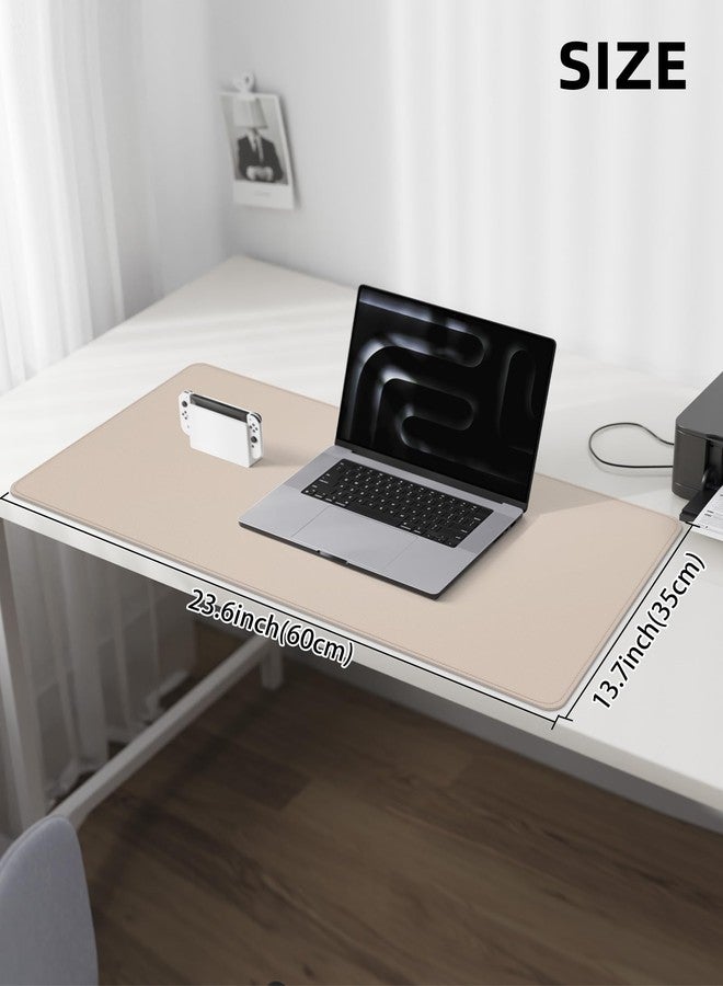 AFIING Non-Slip Desk Pad,Desk mat,Large Mouse Pad,Office Desk mat,Waterproof PU Leather Desk Blotter Mat,Laptop Desk Pad,Desk Writing Pad for Office and Home (Beige, 24" x 13.7") - Image 5