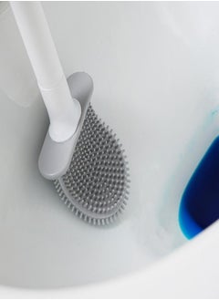 Oasisgalore Toilet Brush Soft Rubber Household Bathroom Cleaning Crush Detachable Rod Non-perforated Wall-mounted Toilet Brush,White  - Image 3