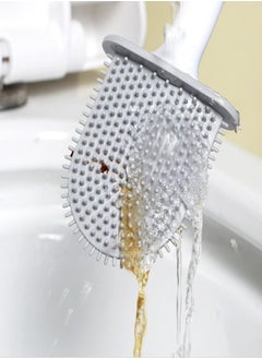 Oasisgalore Toilet Brush Soft Rubber Household Bathroom Cleaning Crush Detachable Rod Non-perforated Wall-mounted Toilet Brush,White  - Image 5