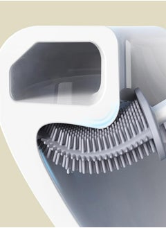 Oasisgalore Toilet Brush Soft Rubber Household Bathroom Cleaning Crush Detachable Rod Non-perforated Wall-mounted Toilet Brush,White  - Image 4
