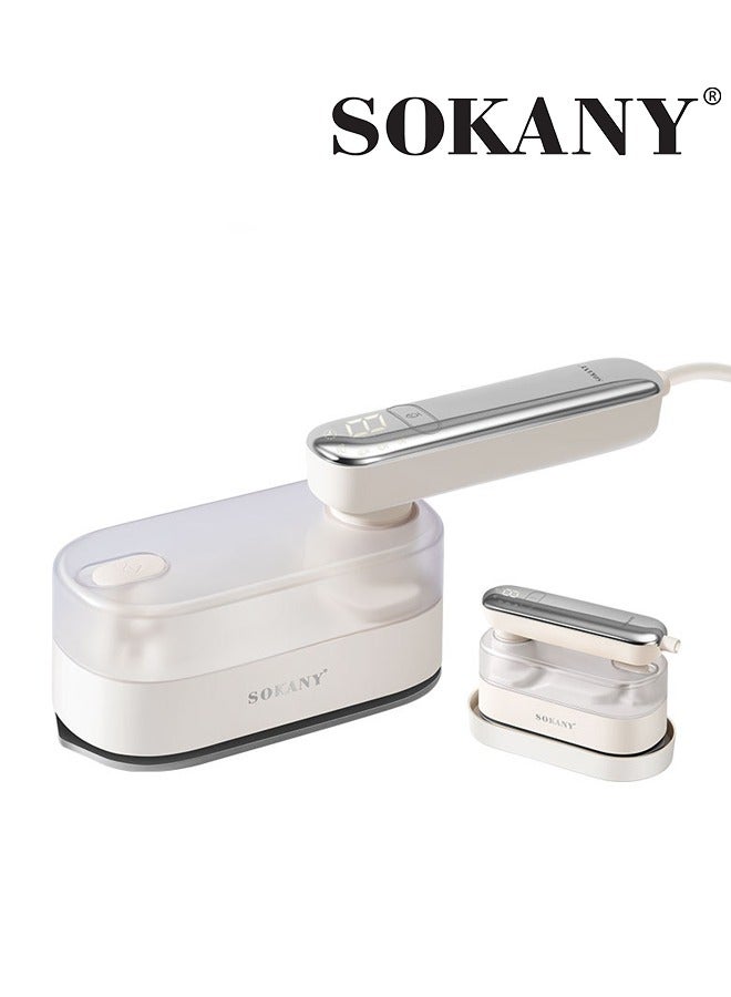sokany 2-in-1 Steam Iron & Clothes Steamer, 1200W Handheld Portable Garment Steamer,15s Fast Heat Up 180° Rotary,170ml Water Tank, Wrinkle Remover with LED Display, Mini Steam Iron for Home, Travel, and Office Use  - Image 1
