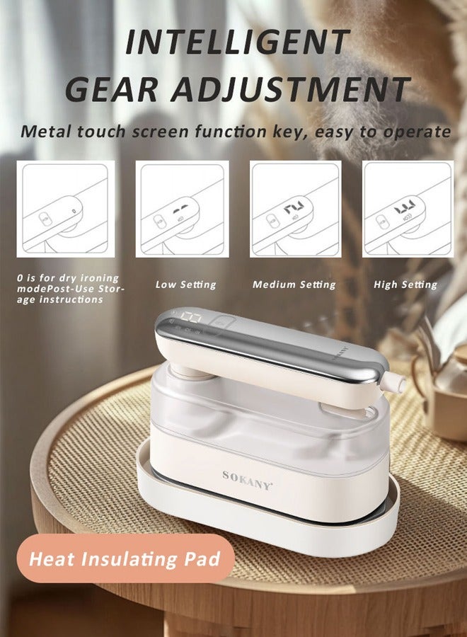 sokany 2-in-1 Steam Iron & Clothes Steamer, 1200W Handheld Portable Garment Steamer,15s Fast Heat Up 180° Rotary,170ml Water Tank, Wrinkle Remover with LED Display, Mini Steam Iron for Home, Travel, and Office Use  - Image 4