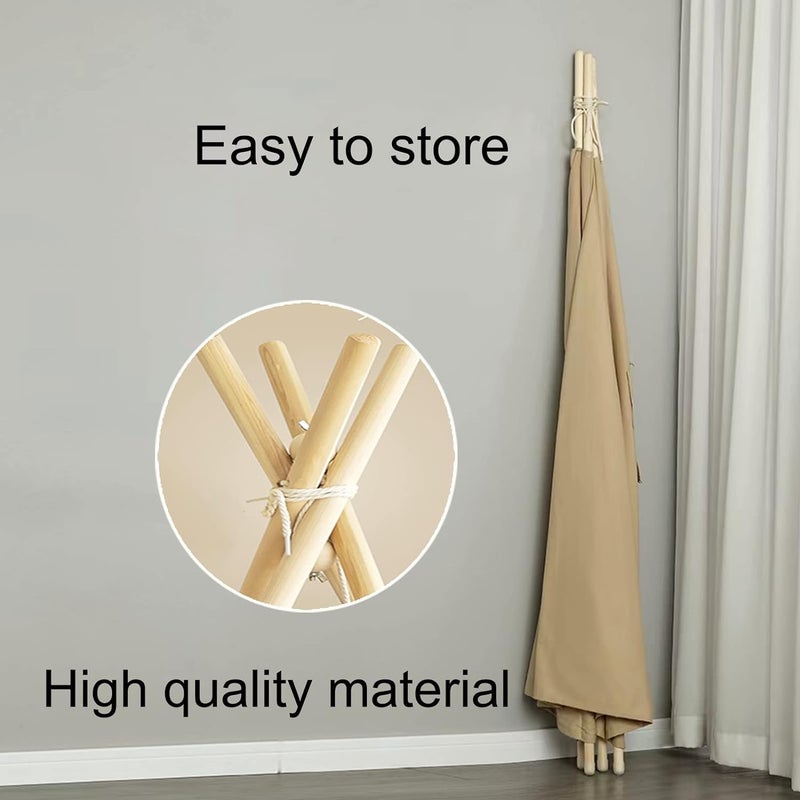 RongFa Teepee Tent for Kids-Portable Children Play Tent Indoor Outdoor (Apricot with Mat) - Image 3