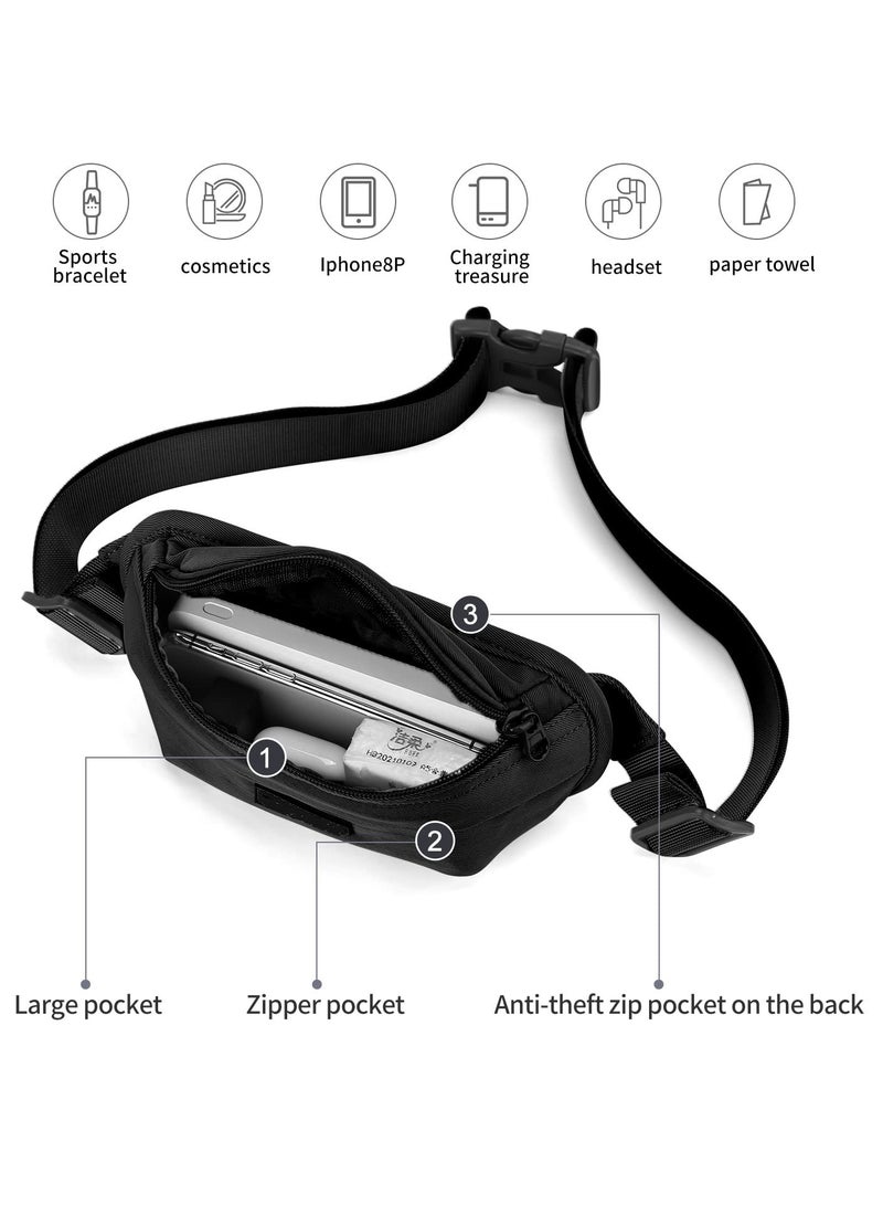 SYOSI Fanny Pack for Women Men, Fashionable Waterproof Crossbody Waist Bag, Pack Belt Bag for Yoga, Running Sport, Workout, Hiking Travel Walking, Easy Carry Any Phone Wallet Purse - Image 3