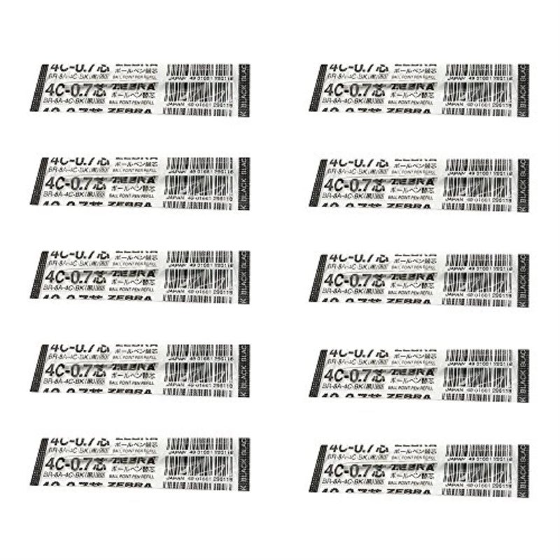 Zebra Pen 10pcs Zebra 4C07 07mm Refill Box Set Black Ink - Image 2