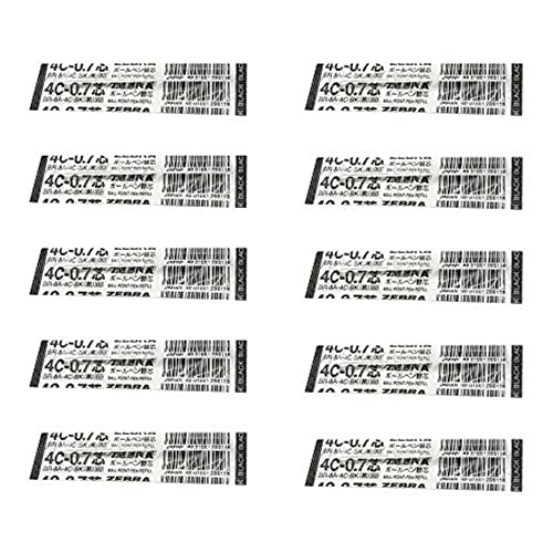 Zebra Pen 10pcs Zebra 4C07 07mm Refill Box Set Black Ink - Image 1