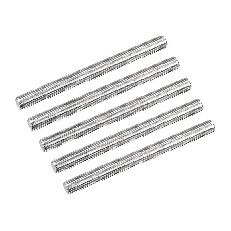 TOP-VIGOR 5Pcs M6-1.0 x 50mm Length Fully Threaded Rod, 304 Stainless Steel Right Hand Threaded Rods, Fully Studding Rod Bar for Anchor Bolts, Clamps, Hangers and U-Bolts - Image 1
