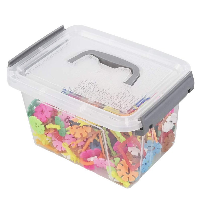 Vababa 6-Pack 3 L Clear Plastic Latch Storage Boxes with Gray Lids - Image 4