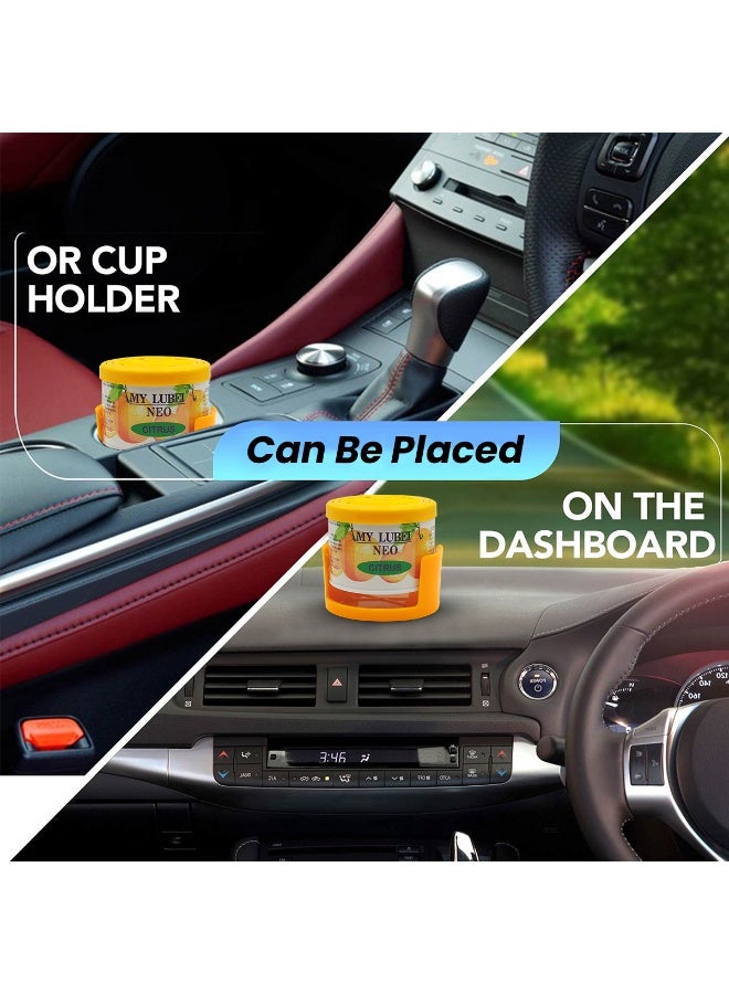 Citrus Car Air Freshener – Long-Lasting Solid Gel Odor Eliminator for Car, Home & Office – Non-Toxic, Eco-Friendly, Fresh Citrus Scent with Holder - Image 4